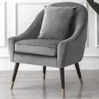 Octavia Accent Chair - Grey, Velvet