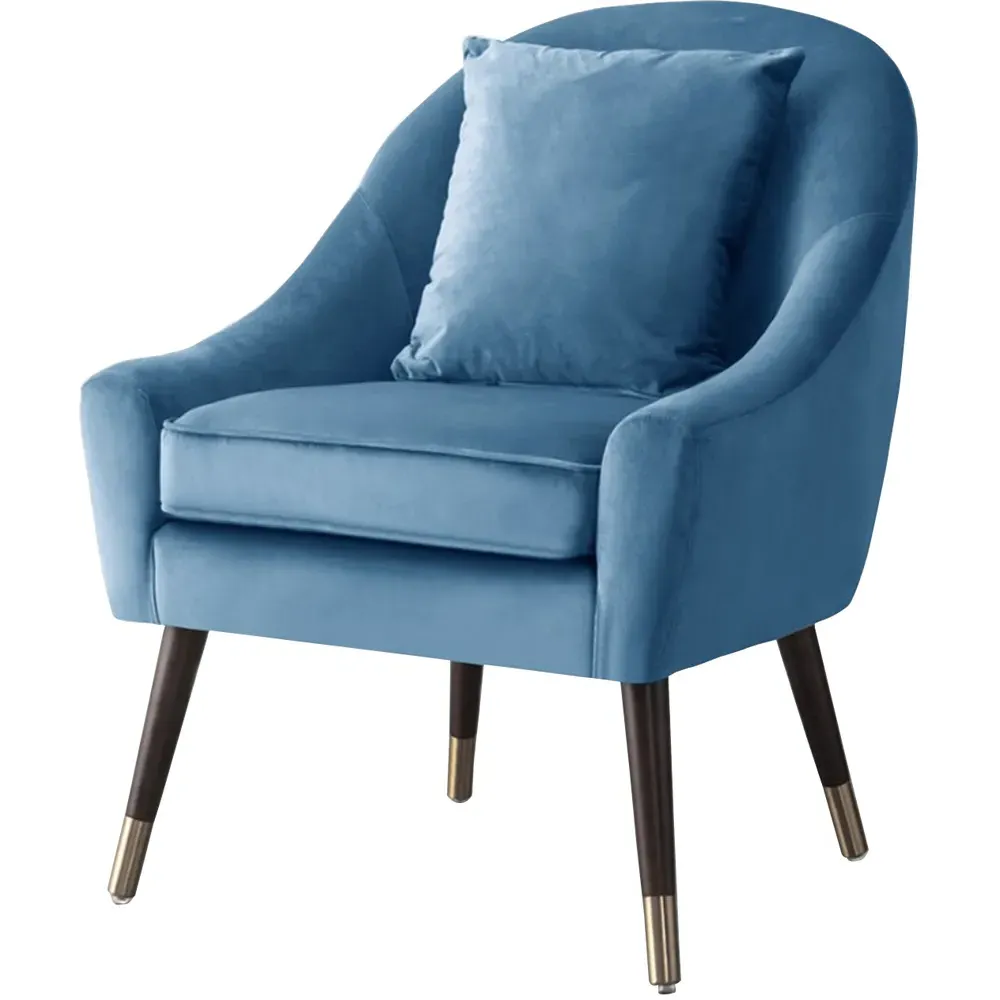 Octavia Accent Chair - Light Blue, Velvet