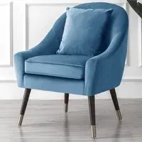 Octavia Accent Chair - Light Blue, Velvet