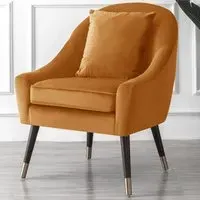 Octavia Accent Chair - Orange, Velvet