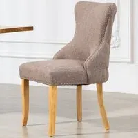 Olivola Set of 2 Dining Chairs - Dark Brown, Fabric