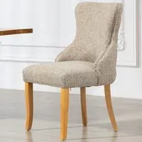 Olivola Set of 2 Dining Chairs - Light Brown, Fabric