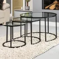 Orbis Glass Nest of Table Set of 3 - Clear