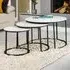 Orbis Round Nest of Tables Set of 3 - White, Marble Effect