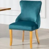 Orvino Set of 2 Dining Chairs - Teal, Velvet