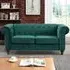 Pelham 2-Seater Chesterfield Sofa - Green, Velvet