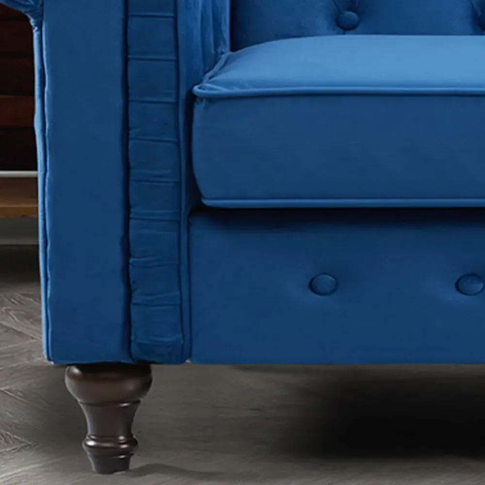 Pelham 2-Seater Sofa - Blue, Velvet