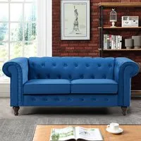 Pelham 2-Seater Sofa - Blue, Velvet