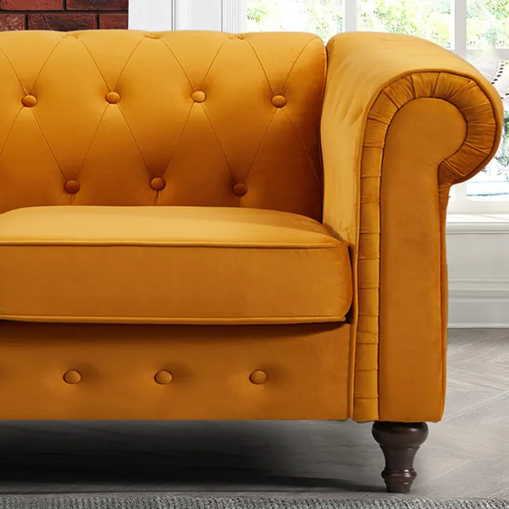 Pelham 2-Seater Sofa - Orange, Velvet