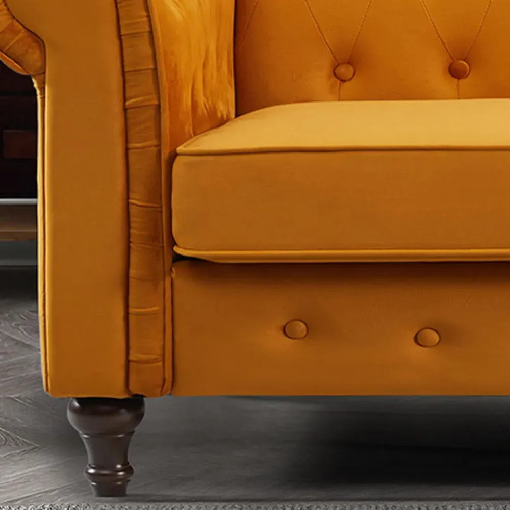 Pelham 2-Seater Sofa - Orange, Velvet