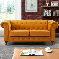 Pelham 2-Seater Sofa - Orange, Velvet