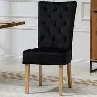 Pienza Set of 2 Dining Chairs - Black, Velvet