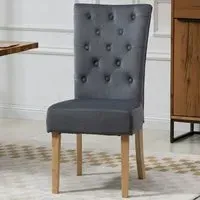 Pienza Set of 2 Dining Chairs - Grey, Velvet