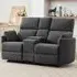 Powell 2-Seater Recliner Sofa with Console - Dark Grey, Boucle