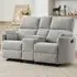 Powell 2-Seater Recliner Sofa with Console - Light Grey, Boucle