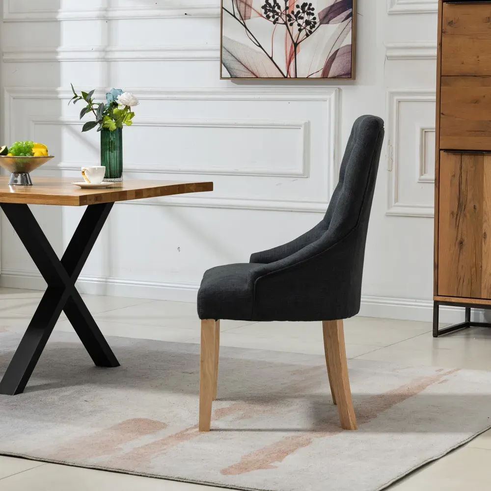 Ravenna Set of 2 Dining Chairs - Black, Fabric