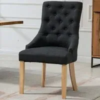 Ravenna Set of 2 Dining Chairs - Black, Fabric