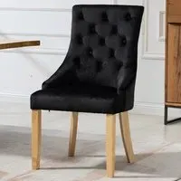 Ravenna Set of 2 Dining Chairs - Black, Velvet