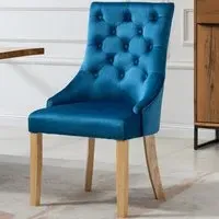 Ravenna Set of 2 Dining Chairs - Blue, Velvet