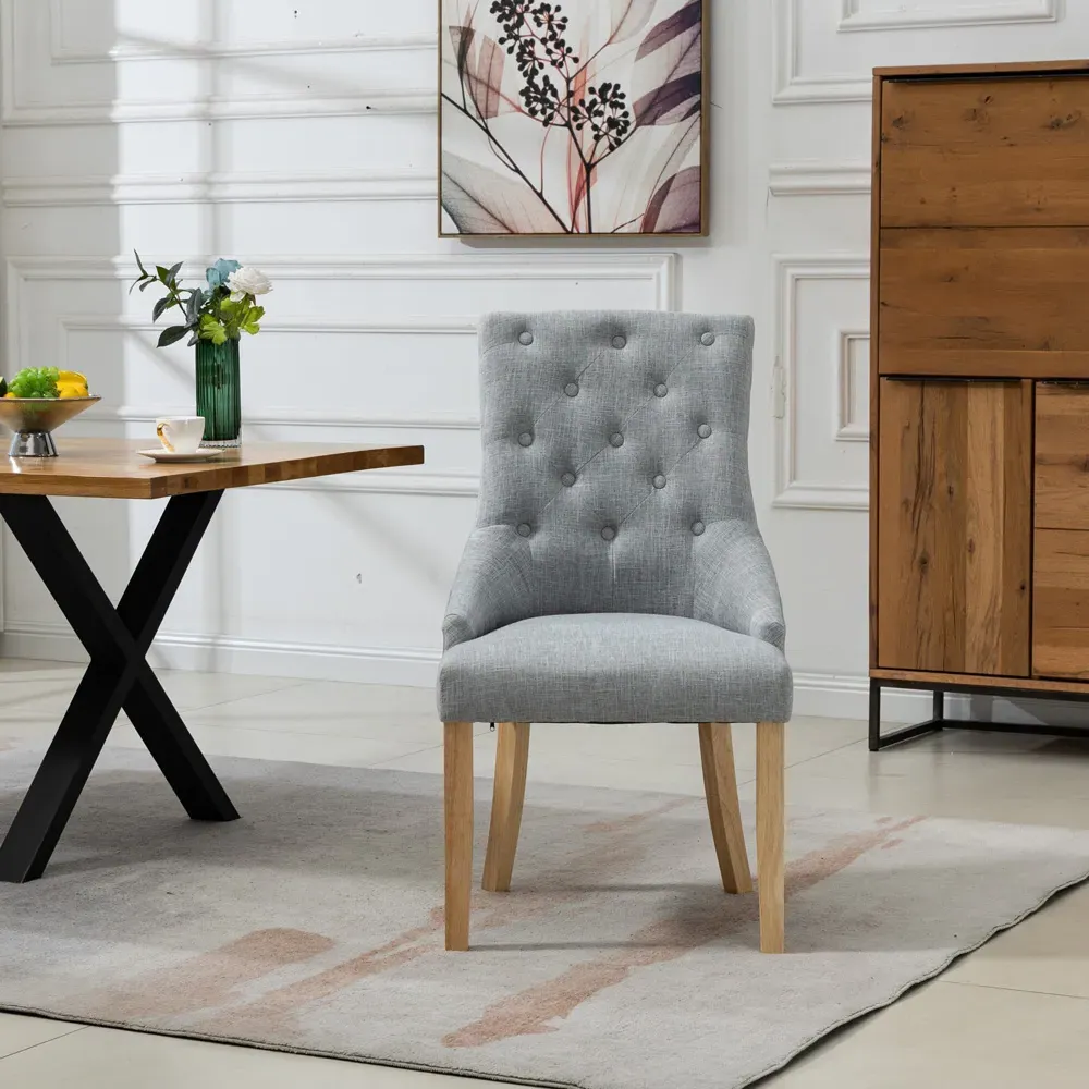 Ravenna Set of 2 Dining Chairs - Grey, Fabric