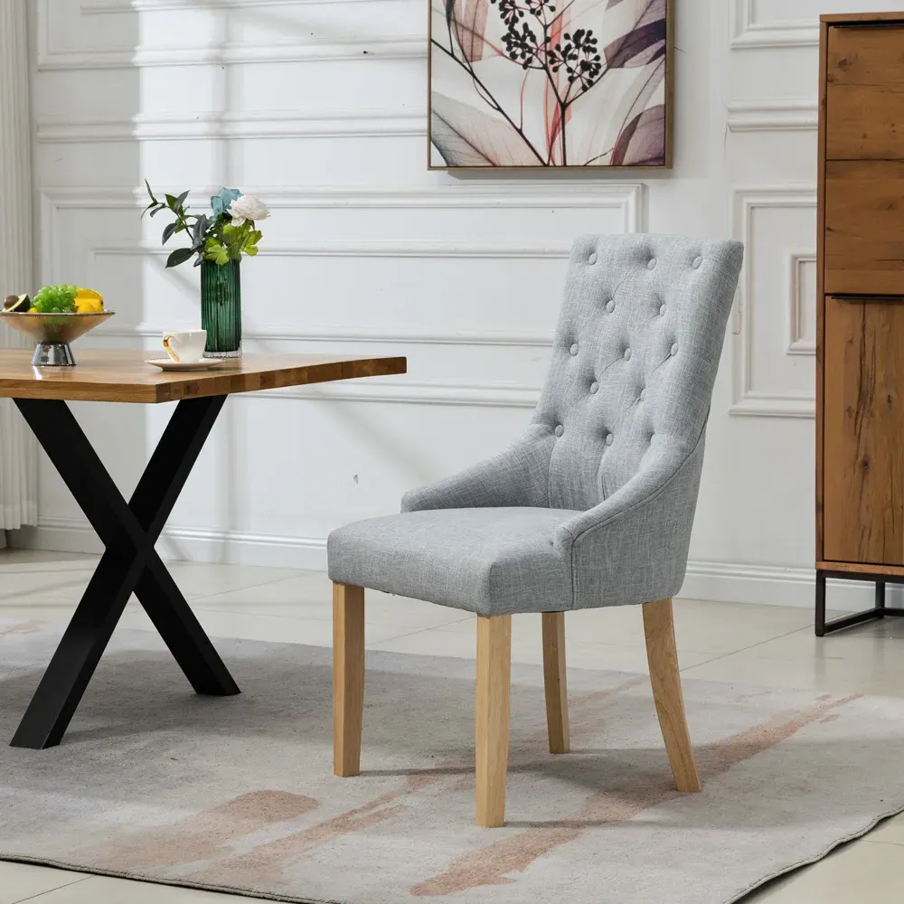 Ravenna Set of 2 Dining Chairs - Grey, Fabric