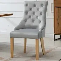 Ravenna Set of 2 Dining Chairs - Silver, Velvet