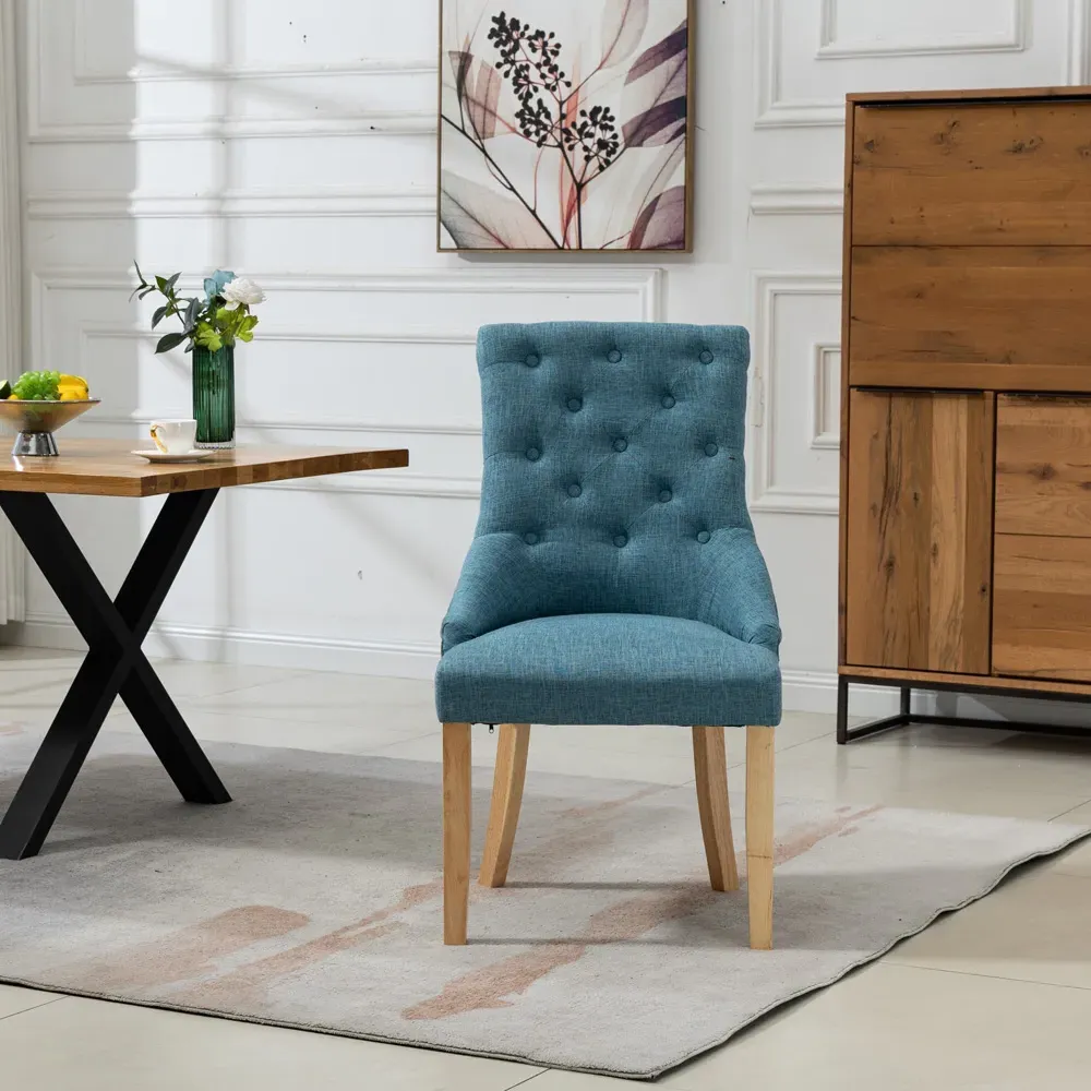 Ravenna Set of 2 Dining Chairs - Teal, Fabric