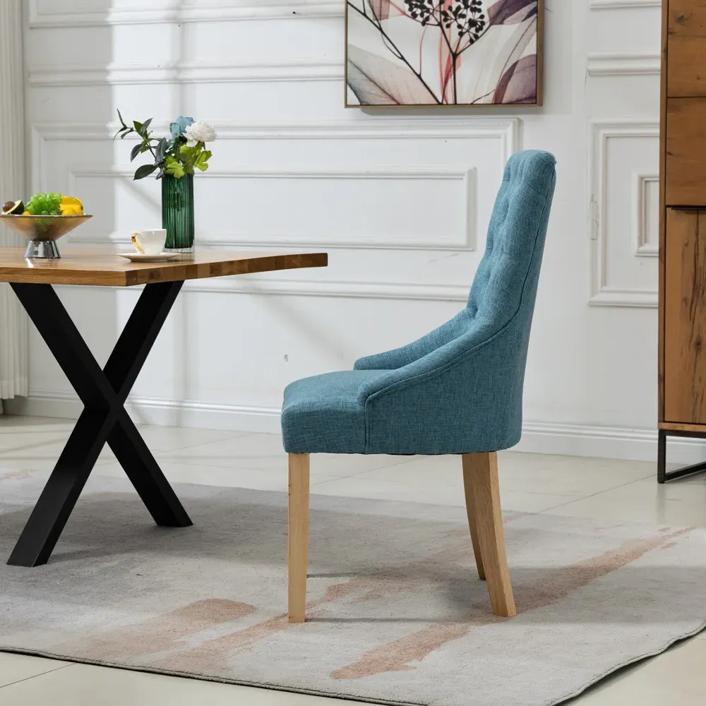 Ravenna Set of 2 Dining Chairs - Teal, Fabric