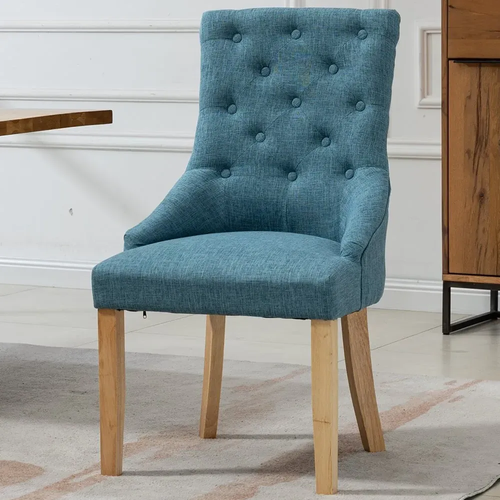 Ravenna Set of 2 Dining Chairs - Teal, Fabric