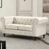 Richland 2-Seater Chesterfield Sofa - Cream, Leather