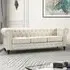 Richland 3-Seater Chesterfield Sofa - Cream, Leather