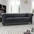 Richland 3-Seater Chesterfield Sofa - Grey, Leather