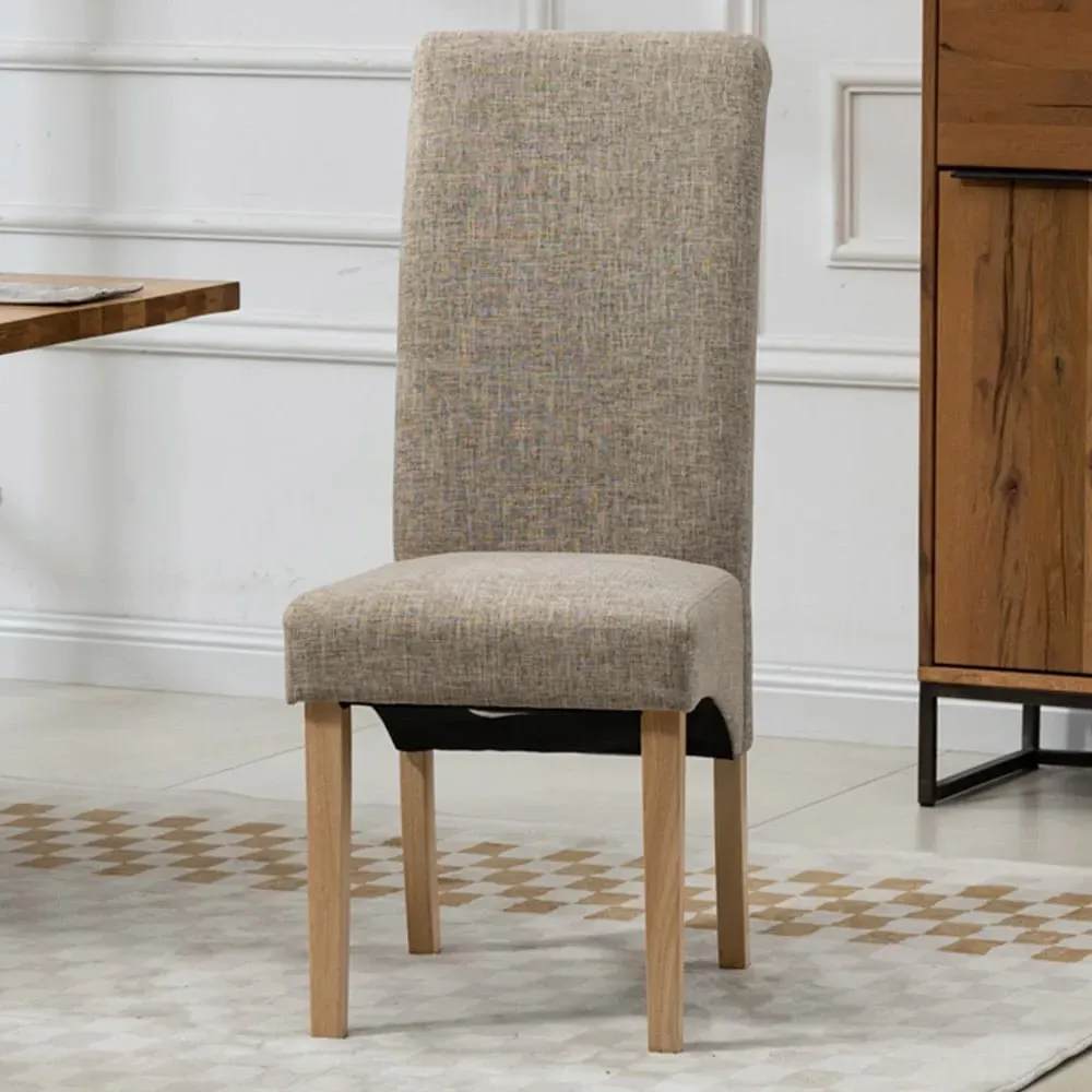 Rimini Set of 2 Dining Chairs - Brown, Fabric