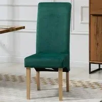 Rimini Set of 2 Dining Chairs - Green, Velvet