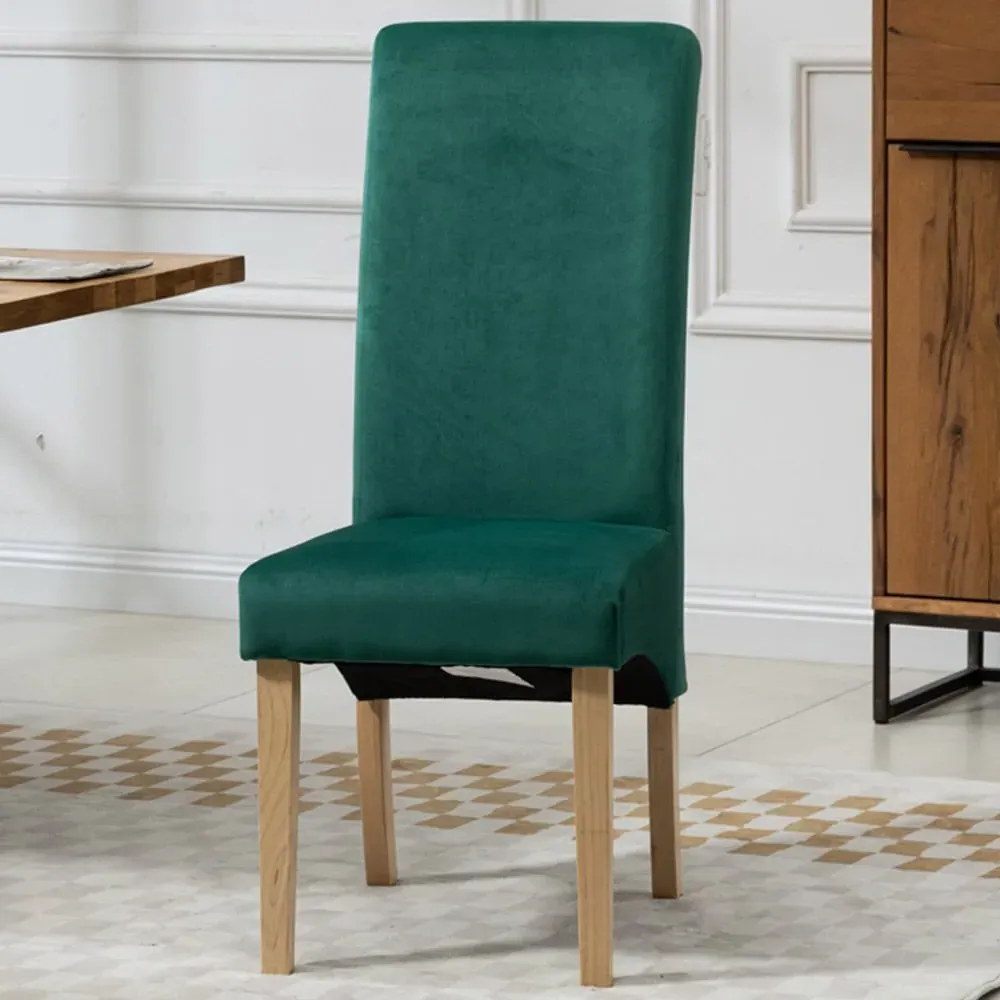 Rimini Set of 2 Dining Chairs - Green, Velvet
