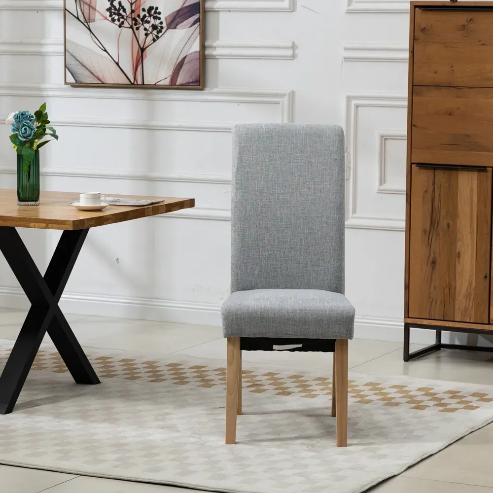 Rimini Set of 2 Dining Chairs - Grey, Fabric