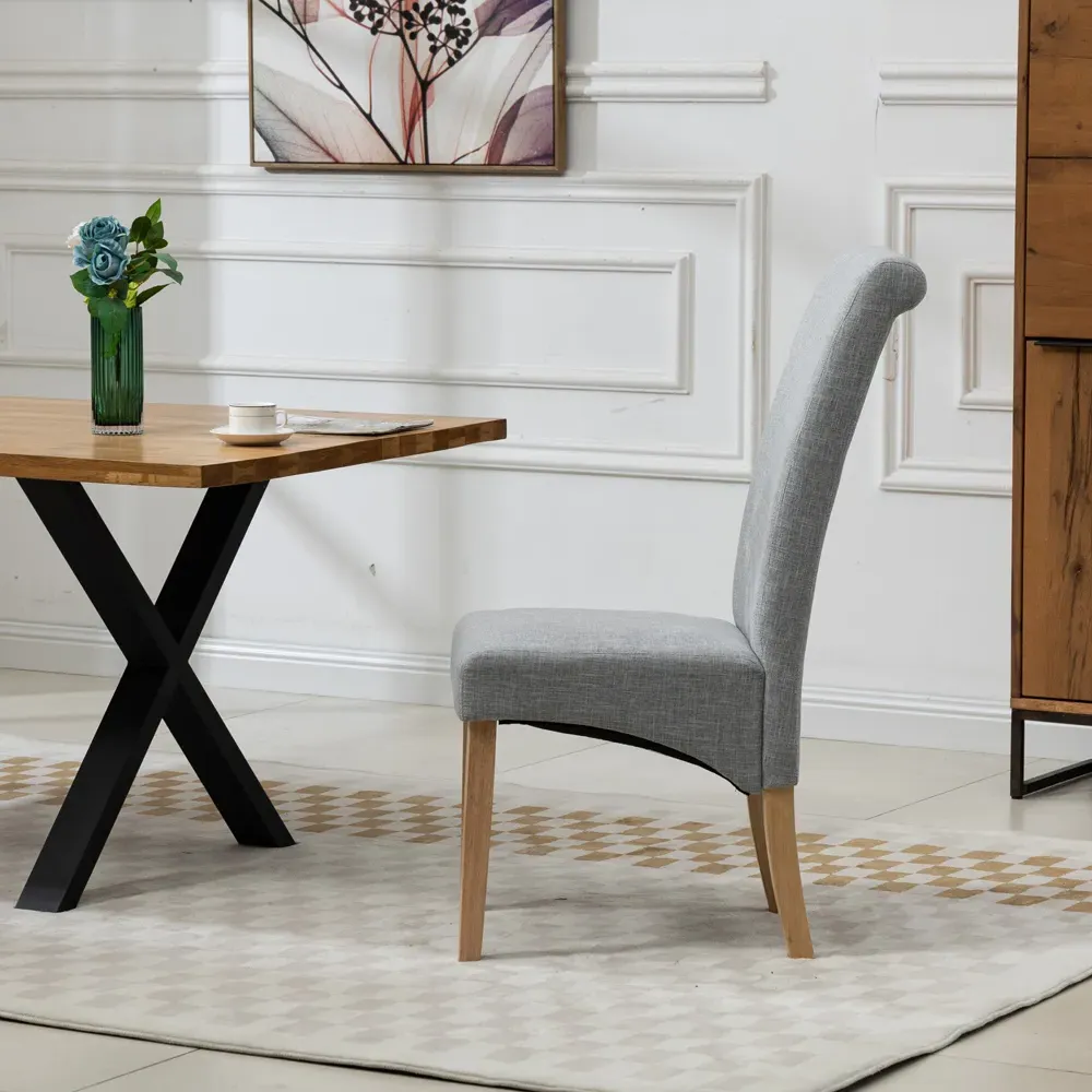 Rimini Set of 2 Dining Chairs - Grey, Fabric