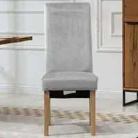 Rimini Set of 2 Dining Chairs - Silver, Velvet