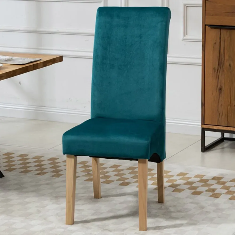 Rimini Set of 2 Dining Chairs - Teal, Velvet