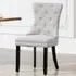 Rivara Set of 2 Dining Chairs with Button Back - Grey, Fabric