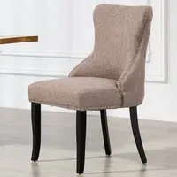 Rodello Set of 2 Dining Chairs - Dark Brown, Fabric