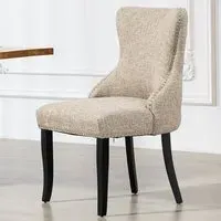 Rodello Set of 2 Dining Chairs - Light Brown, Fabric
