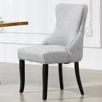 Rodello Set of 2 Dining Chairs - Light Grey, Fabric
