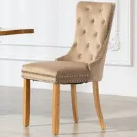 Rodero Set of 2 Dining Chairs - Brown, Velvet