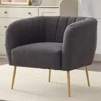 Ronan Accent Chair - Dark Grey, Boucle