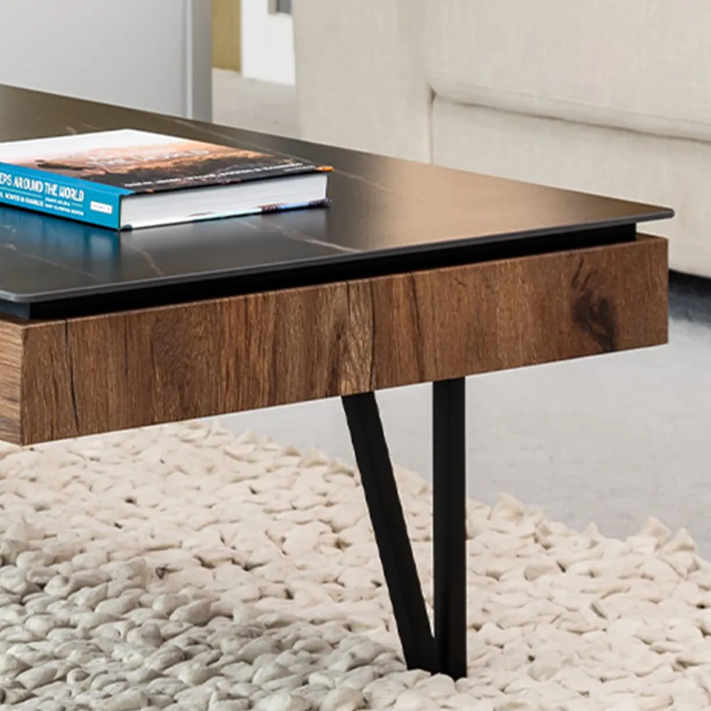 Satori Coffee Table - Black, Stone