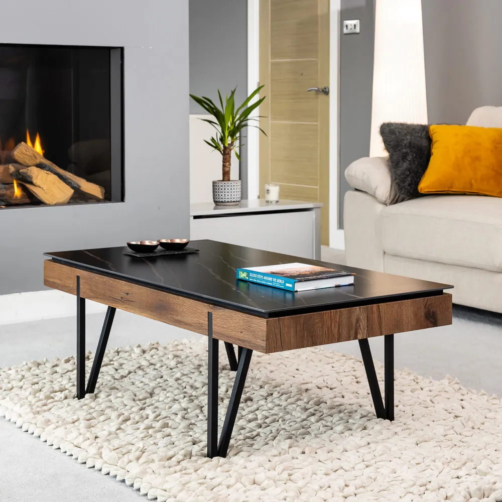 Satori Coffee Table - Black, Stone