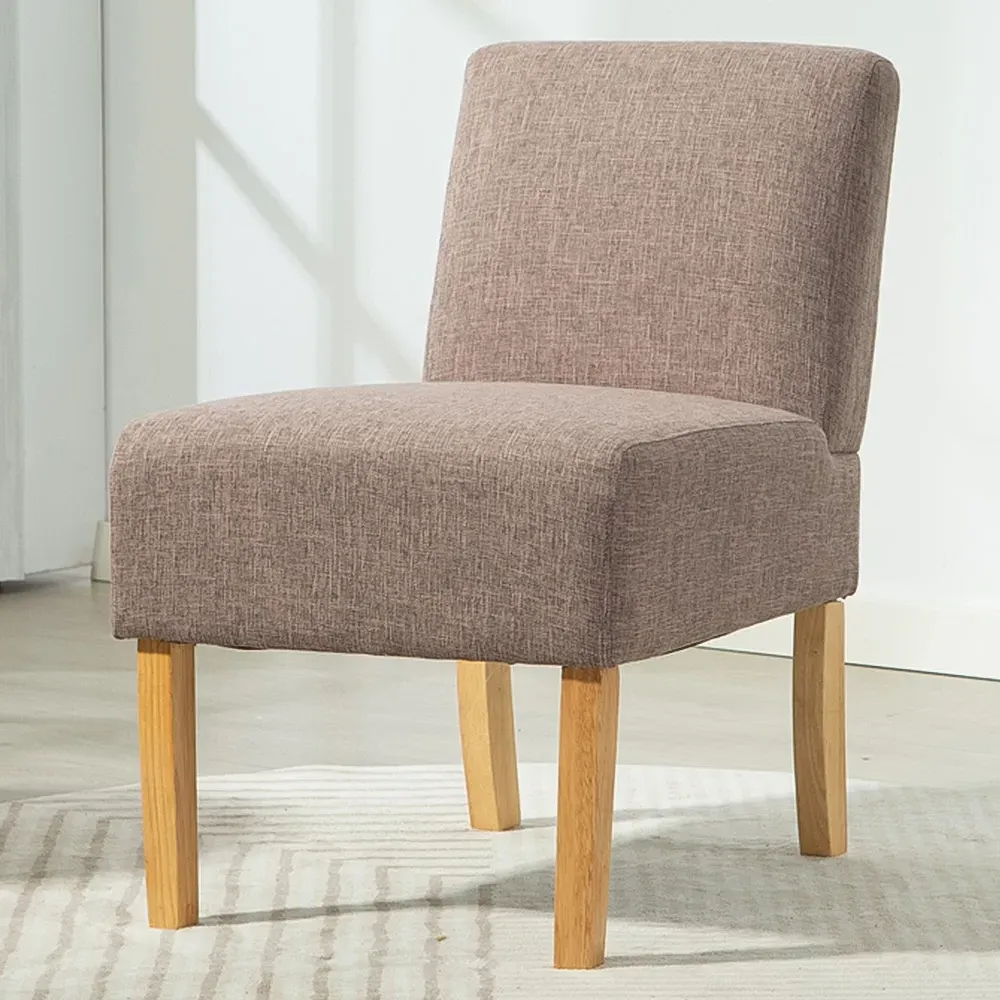 Selina Armless Accent Chair - Dark Brown, Fabric image