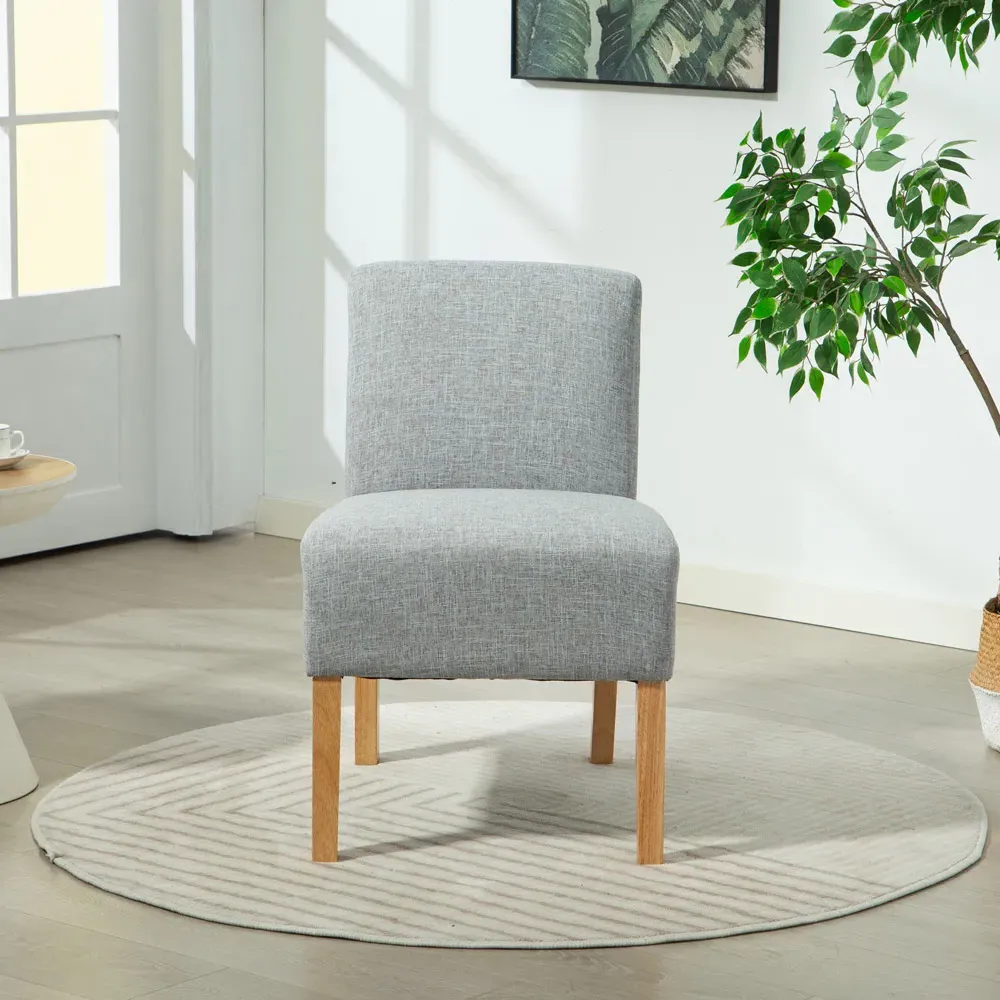 Selina Armless Accent Chair - Grey, Fabric