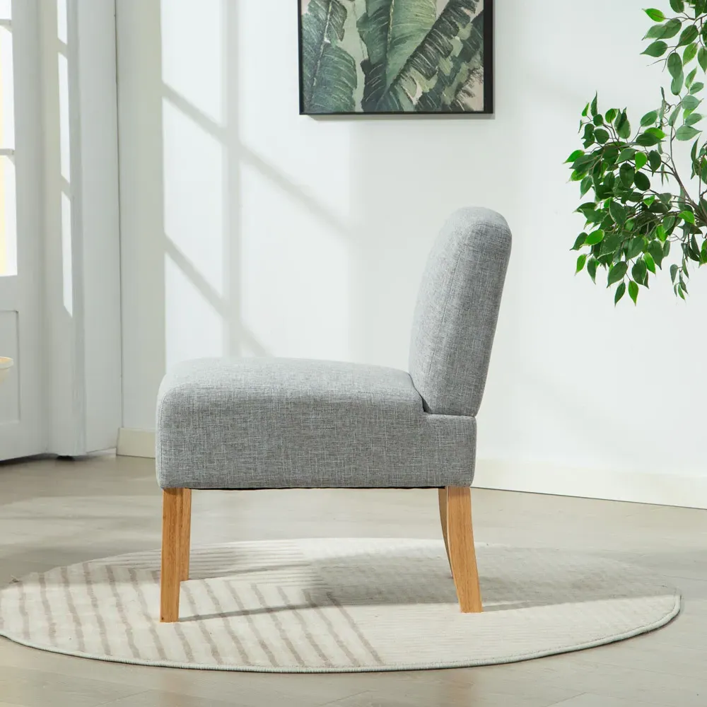 Selina Armless Accent Chair - Grey, Fabric